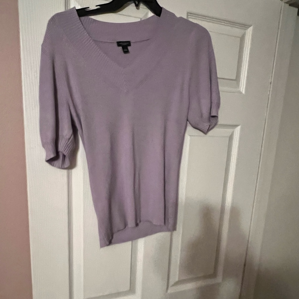 Brand new light purple short sleeve sweater from The Loft size large.